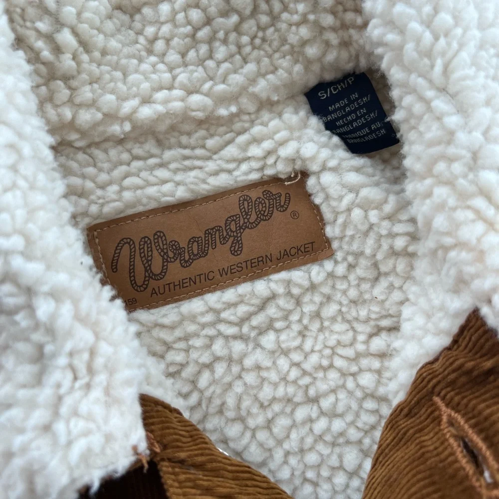 MEN'S WRANGLER COWBOY CUT SHERPA LINED CORDUROY JACKET SMALL - Picture 4 of 4